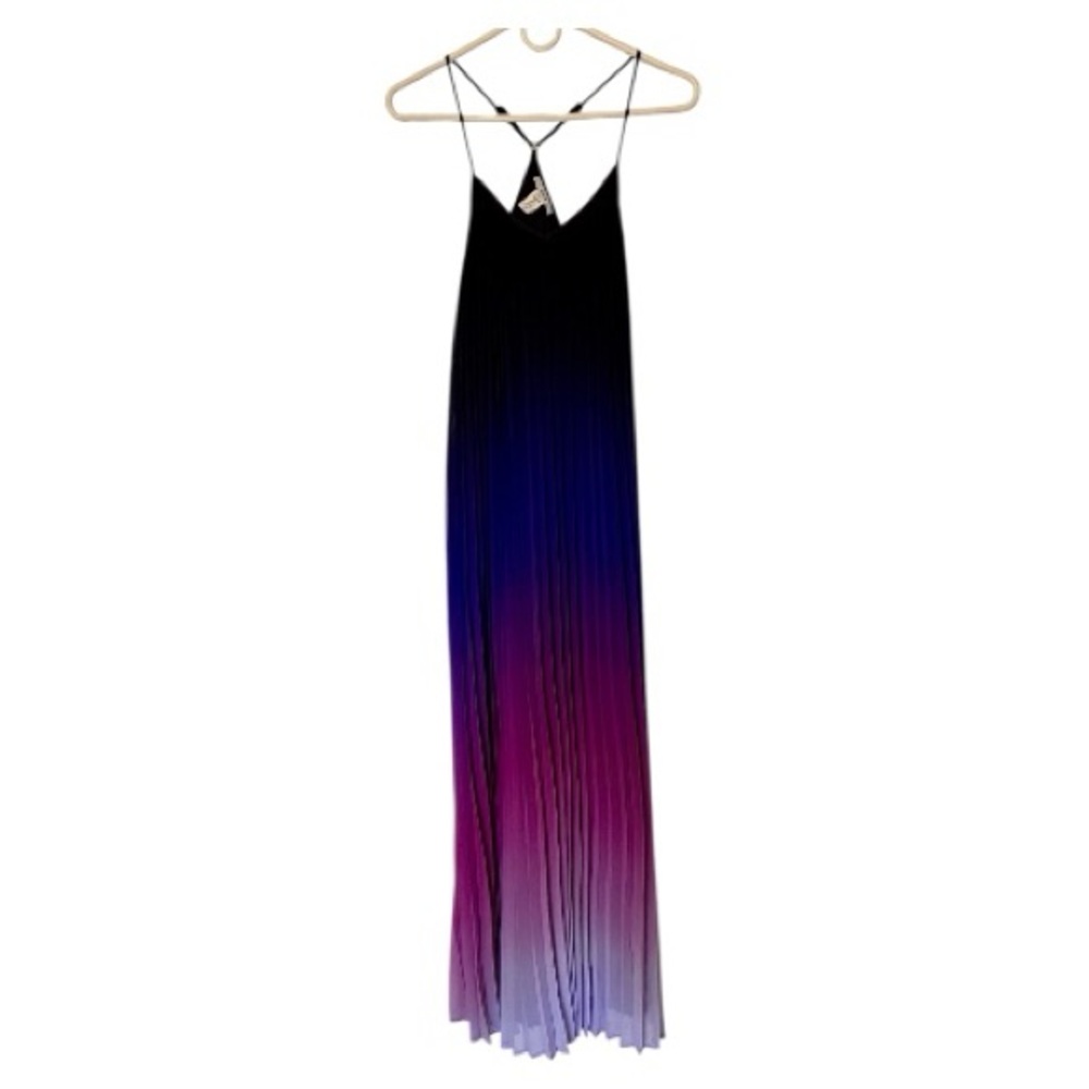 Shades of purple, hombre, elegant, pleated gown
